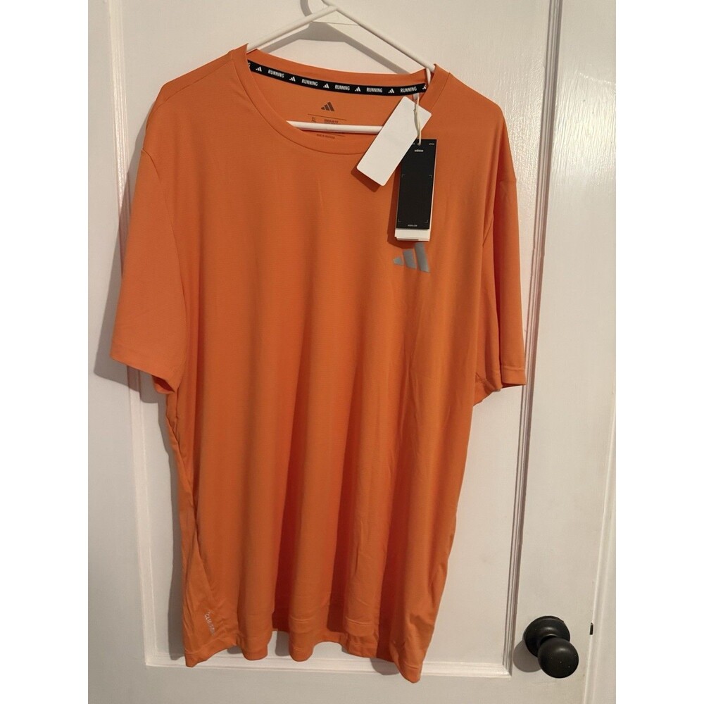NWT Adidas Mens XL Orange Run Essentials Short Sleeve T Shirt